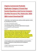 Virginia Commercial Pesticide &NewLine;Applicator Category 2 Forest Pest &NewLine;Control Questions And Correct Answers &NewLine;&lpar;Verified Answers&rpar; Plus Rationales 2026 &NewLine;Q&A Instant Download Pdf 