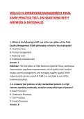 WGU C215 OPERATIONS MANAGEMENT FINAL EXAM PRACTICE TEST&colon; 200 QUESTIONS WITH ANSWERS & RATIONALES