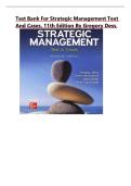 Test Bank for Strategic Management Text and Cases&comma; 11th Edition Dess With Latest edition 2025&sol;2026