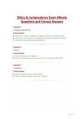 Ethics & Jurisprudence Exam Alberta Questions and Correct Answers