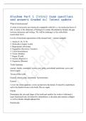 Biochem Part 1 &lpar;intro&rpar; Exam questions&NewLine;and answers Graded A&plus;&vert; latest update&NewLine;What is biochemistry&quest;&NewLine;A study of molecules and chemicals compatible with life i&period;e&period; the molecular basis of&NewLine;life&period; A study of the chemistry of biological systems&period; Biochemistry bri