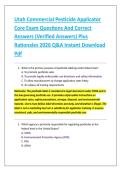 Utah Commercial Pesticide Applicator &NewLine;Core Exam Questions And Correct &NewLine;Answers &lpar;Verified Answers&rpar; Plus &NewLine;Rationales 2026 Q&A Instant Download &NewLine;Pdf 