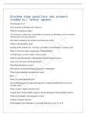 Biochem Exam questions and answers&NewLine;Graded A&plus;&vert; latest update&NewLine;Biochemistry is a&quest;&NewLine;Sub-discipline of biology and chemistry&period;&NewLine;What do biochemists study&quest;&NewLine;the structure&comma; composition&comma; and chemical reactions of substances such as proteins&NewLine;and enzymes in livin
