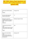 MK1 SWE- History Exam Questions and&NewLine;Answers with Verified Solutions &vert; Latest&NewLine;Updated 2026