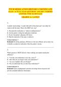 PTCB MEDICATION HISTORY CERTIFICATE  EXAM &sol; ACTUAL EXAM QUESTIONS AND 100&percnt; VERIFIED  ANSWERS WITH RATIONALES GRADED A&plus; LATEST