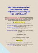 NHA Phlebotomy Practice Test &vert; Exam Questions & Expertly Verified Answers &vert; Newest Update 2026 &ndash; 2027 &lpar;Graded A&plus;&rpar; &NewLine;