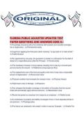FLORIDA PUBLIC ADJUSTER UPDATED TEST PAPER QUESTIONS AND ANSWERS SURE A&period;pd