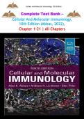 Complete Test Bank &ndash;&NewLine;Cellular And Molecular Immunology&comma; 10th Edition &lpar;Abbas&comma; 2022&rpar;&comma;&NewLine;Chapter 1-21 &vert; All Chapters&NewLine;