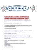 FLORIDA PUBLIC ADJUSTER COMPREHENSIVE CORRECT QUESTIONS AND ANSWERS SURE A&period;pdf