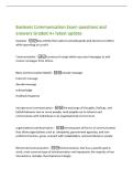 Business Communication Exam questions and&NewLine;answers Graded A&plus; latest update&NewLine;business -any activity that seeks to provide goods and services to others&NewLine;while operating at a profit&NewLine;Communication -A process through which you send messages to and&NewLine;receive me