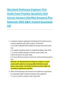 Maryland Stationary Engineer First &NewLine;Grade Exam Practice Questions And &NewLine;Correct Answers &lpar;Verified Answers&rpar; Plus &NewLine;Rationale 2026 Q&A&vert; Instant Download &NewLine;Pdf 