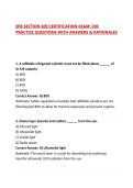 EPA SECTION 609 CERTIFICATION EXAM&colon; 200 PRACTICE QUESTIONS WITH ANSWERS & RATIONALES
