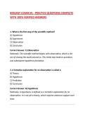 BIOLOGY I EXAM &num;1 - PRACTICE QUESTIONS COMPLETE WITH 100&percnt; VERIFIED ANSWERS
