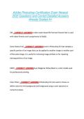 Adobe Photoshop Certification Exam Newest &NewLine;2026 Questions and Correct Detailed Answers &NewLine;Already Graded A&plus; 
