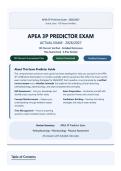 APEA 3P Predictor Exam 2026&sol;2027&colon; 280 Actual Exam Questions with Verified Answers & Detailed Rationales&NewLine;&NewLine;