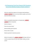 Civil Engineering Final Exam Newest 2026 Questions &NewLine;and Correct Detailed Answers Already Graded A&plus; 
