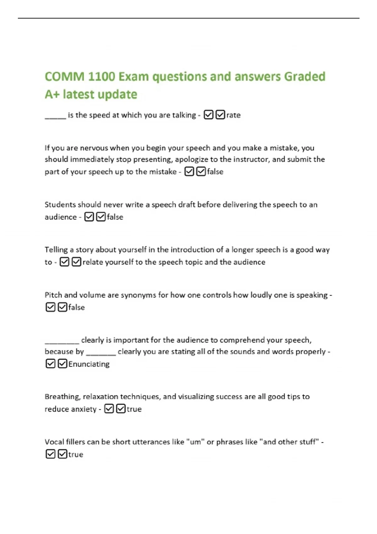 COMM 1100 Exam questions and answers Graded A+ latest update _____ is ...