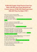 NURS 5432 Family I Final Practice Exam Test Bank with 500 Latest Exam Questions and Correct Answers&sol; NURS 5432 Final Exam Latest 2026-2027 Prep Test Bank &sol; FNP 1 