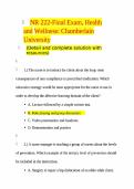 NR 222 Final Exam Health and Wellness Questions and Verified Answers Study Guide&NewLine;