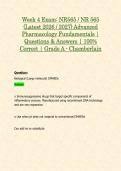 Week 1 - 4 Exam&colon; NR565 &sol; NR 565 Advanced Pharmacology Fundamentals Exam &lpar;Latest 2026 &sol; 2027 Updates STUDY BUNDLE WITH COMPLETE SOLUTIONS&rpar; &vert; 100&percnt; Correct &vert; Grade A - Chamberlain