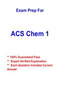 ACS Chemistry 1 Practice Test Questions & Answers &vert; General Chemistry Exam Review &vert; Latest Study Guide for Exam Preparation &vert; Graded A&plus;