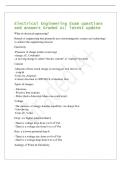 Electrical Engineering AC Waveforms&comma; Inductance&comma; and Circuit Analysis Exam questions and answers Graded A&plus;&vert; latest update What formula determines the period of a wave&quest; - 1&sol;f With a frequency of 500 Hz&comma; what is the period&quest; - 0&period;002 seconds What can in