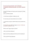FCCS EXAM QUESTIONS AND ANSWERS &NewLine;&lpar;VERIFIED ANSWERS GRADE A&rpar; LATEST UPDATE &NewLine;2026