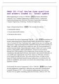 ENGR 101 Final Review Exam questions&NewLine;and answers Graded A&plus;&vert; latest update&NewLine;What engineering do we have at CSULB&quest; - Aerospace&comma; Biomedical&comma;&NewLine;Chemical&comma; Civil&comma; Computer Engineering&comma; Computer Science&comma; Construction&NewLine;Engineering Management&comma; Electrical&comma; Electron