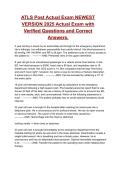 ATLS Post Actual Exam NEWEST VERSION 2025 Actual Exam with Verified Questions and Correct Answers&period;