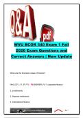 BCOR 340 Exam 1 &vert; 200&plus; Practice Questions & Correct Answers &vert; Corporate Finance&comma; Financial Statements&comma; Ratio Analysis & Time Value of Money &vert; West Virginia University &lpar;WVU&rpar; Fall 2026