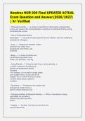 Hondros NUR 200 Final UPDATED ACTUAL&NewLine;Exam Question and Answer &lpar;2026&sol;2027&rpar;&NewLine;&vert; A&plus; Verified