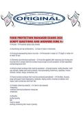 FOOD PROTECTION MANAGER EXAMS 2026 SCRIPT QUESTIONS AND ANSWERS SURE A&period;pdf