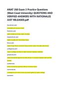 ANAT 260 Exam 3 Practice Questions &NewLine;&lpar;West Coast University&rpar; QUESTIONS AND &NewLine;VERIFIED ANSWERS WITH RATIONALES &NewLine;JUST RELEASED&period;pdf 