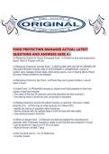 FOOD PROTECTION MANAGER ACTUAL LATEST QUESTIONS AND ANSWERS SURE A&period;pdf