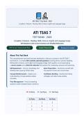 ATI TEAS 7 Exam Latest 2026&colon; 200 Practice Questions with Answers & Detailed Rationales for Reading&comma; Math&comma; Science&comma; English