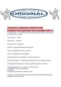 LOUISIANA LANDSCAPE HORTICULTURE EXAMINATION QUESTIONS AND ANSWERS SURE