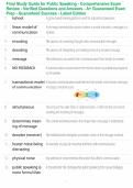 Final Study Guide for Public Speaking - Comprehensive Exam Review - Verified Questions and Answers - A&plus; Guaranteed Exam Prep - Guaranteed Success - Latest Edition