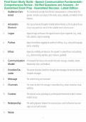 Final Exam Study Guide - Speech Communication Fundamentals - Comprehensive Review - Verified Questions and Answers - A&plus; Guaranteed Exam Prep - Guaranteed Success - Latest Edition