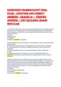 RASMUSSEN PHARMACOLOGY &lpar;2025&rpar; Questions & Elaborated Solutions &vert; Complete Test Bank for Nursing Students