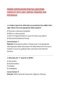 PMHNP CERTIFICATION PRACTICE QUESTIONS COMPLETE WITH 100&percnt; VERIFIED ANSWERS AND RATIONALES