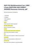 NUR 2356 Multidimensional Care I &lpar;MDC &NewLine;I&rpar; Exam QUESTIONS AND CORRECT &NewLine;ANSWERS Rasmussen University &period;pdf