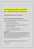 South Carolina Burglar Alarm License Practice Exam Questions and Correct Answers&period;pdf