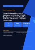 Advanced Concepts in Medical-Surgical Nursing Exam 2 Actual Exam 2026&sol;2027 &ndash; 100&percnt; Verified &vert; Detailed Rationales &ndash; Pass Guaranteed &ndash; A&plus; Graded
