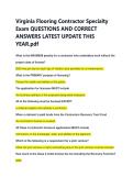 Virginia Flooring Contractor Specialty &NewLine;Exam QUESTIONS AND CORRECT &NewLine;ANSWERS LATEST UPDATE THIS &NewLine;YEAR&period;pdf 