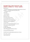 Epidemiology Exam questions and&NewLine;answers Graded A&plus;&vert; latest update&NewLine;Epidemiology Is&NewLine;&hellip; the study of the distribution and determinants of health and disease in human&NewLine;populations &mdash;World Health Organization &lpar;WHO&rpar; &lpar;2017&rpar;&NewLine;&hellip; the principal science of&NewLine;public he