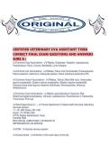 CERTIFIED VETERINARY CVA ASSISTANT TVMA CORRECT FINAL EXAM QUESTIONS AND ANSWER