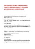ARIZONA STATE UNIVERSITY BIO 202 EXAM 2 PRACTICE QUESTIONS COMPLETE WITH 100&percnt; VERIFIED ANSWERS AND RATIONALES