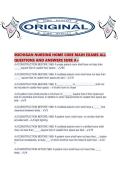 MICHIGAN NURSING HOME CORE MAIN EXAMS ALL QUESTIONS AND ANSWERS SURE A&period;pdf