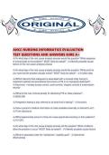 ANCC NURSING INFORMATICS EVALUATION TEST QUESTIONS AND ANSWERS SURE A&period;pdf