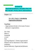 Test Bank for Organizational Behavior 2nd Edition by Mary Uhl-Bien&comma; Ronald F&period; Piccolo & John R&period; Schermerhorn Jr&period; &vert; Chapters 1&ndash;11 Complete &vert; Latest Updated 2025&ndash;2026